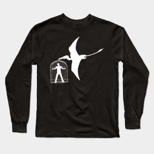 Dinosauro pterodattilo and men in cage Long Sleeve T-Shirt